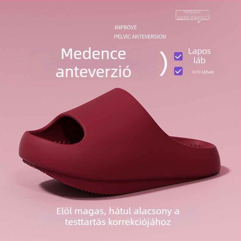 Női arch-támogatásos papucs a medence előre dőlésének korrekciójával, 4 cm vastag talp, beltéri és kültéri használatra, nyár.