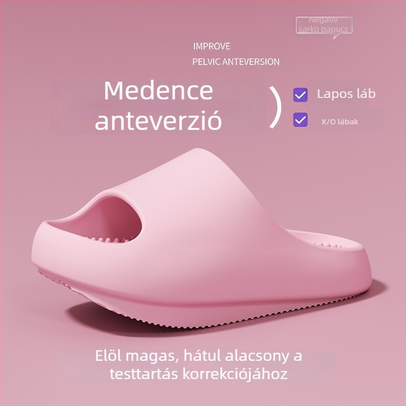 Női arch-támogatásos papucs a medence előre dőlésének korrekciójával, 4 cm vastag talp, beltéri és kültéri használatra, nyár.