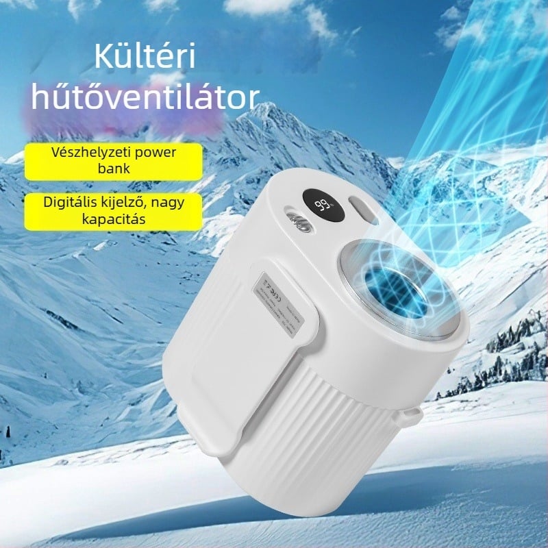 Derékhoz rögzíthető kültéri ventilátor, nagy akkumulátor kapacitással, hosszú üzemidő, hordozható hűtőventilátor túrázáshoz