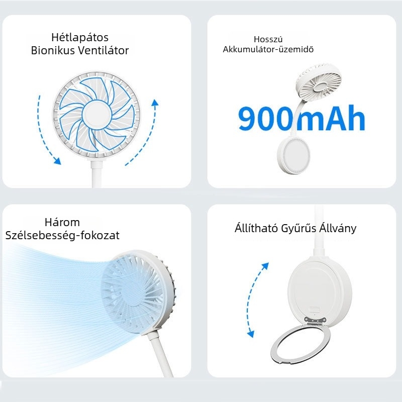 2025-ös mini csiptetős kézi ventilátor, USB-töltésű, hordozható asztali és zseb ventilátor