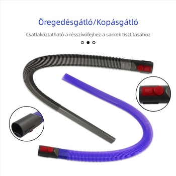 Dyson V7-V15 porszívó kiegészítők: szárítógép tisztító tömlő és lapos szívófej a szűk résekhez
