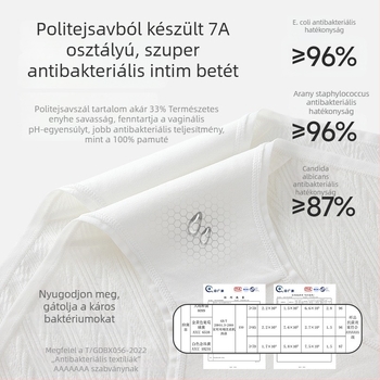 Pamut háromszög alakú női alsó antibakteriális polilaktikus savas bélésével, magas derék, széles szabású, plusz méret, varrat nélküli