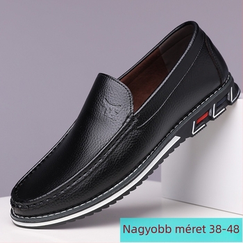 KLKYKO férfi slip-on bőrcipő, nagy méretek 38-48, kényelmes vezetéshez és mindennapi viselethez