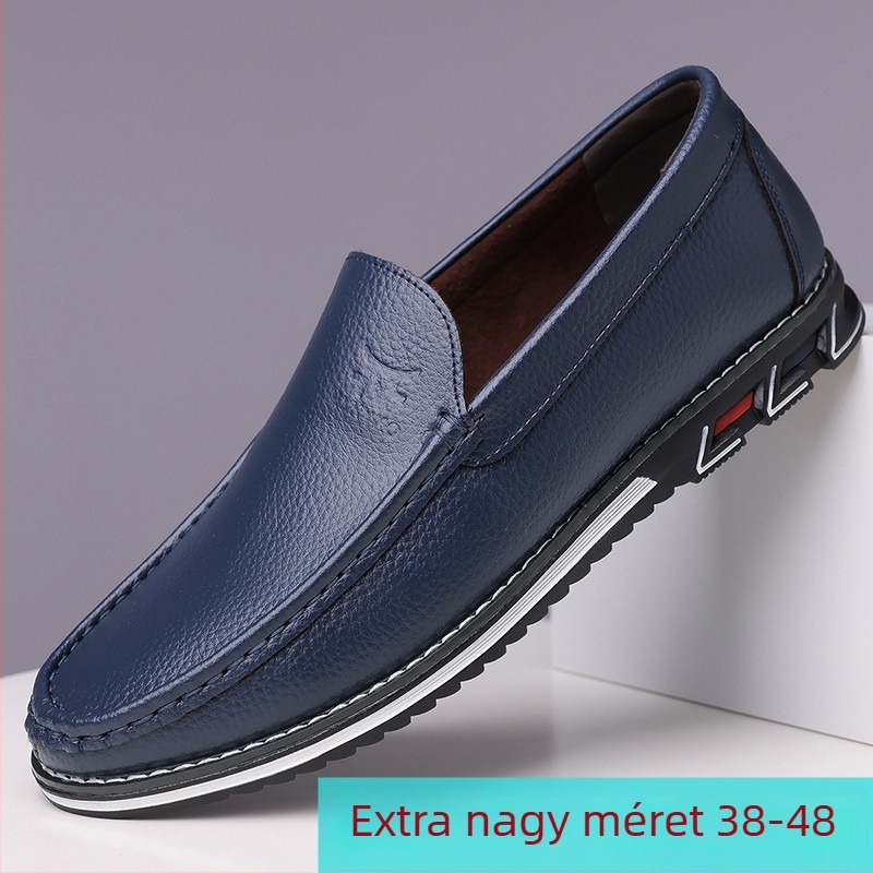 KLKYKO férfi slip-on bőrcipő, nagy méretek 38-48, kényelmes vezetéshez és mindennapi viselethez