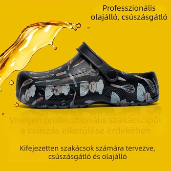 Férfi vízálló konyhai cipő, zárt orrú, csúszásmentes EVA talppal, XL méret, nyári mindennapi cipő