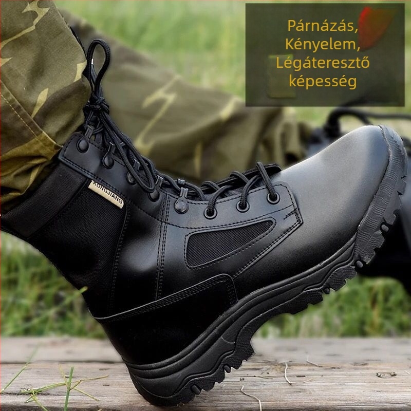 Téli katonai edzőcsizma meleg gyapjú béléssel