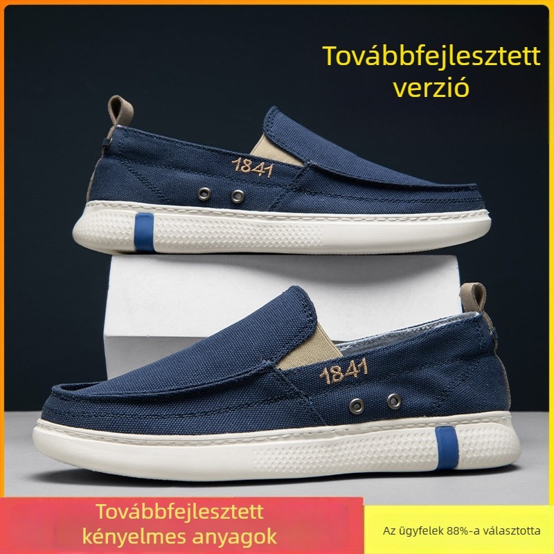Férfi slip-on mokasznik, lélegző, könnyű, kényelmes mindennapi viselet