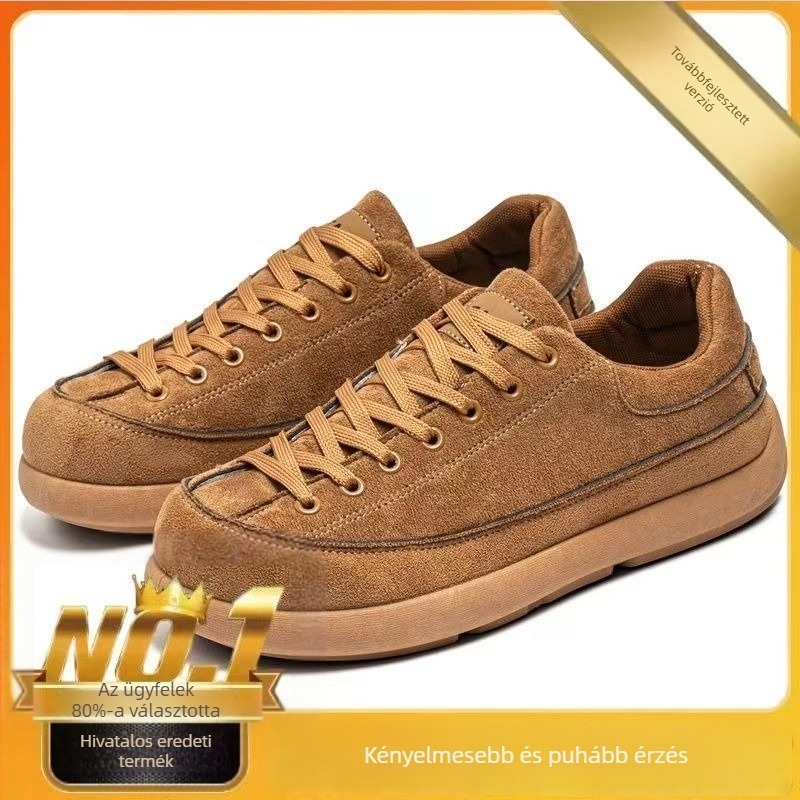 Férfiaknak tervezett velúr bőrből készült retro sneaker, mindennapi viselet, lace-up, alacsony szárú