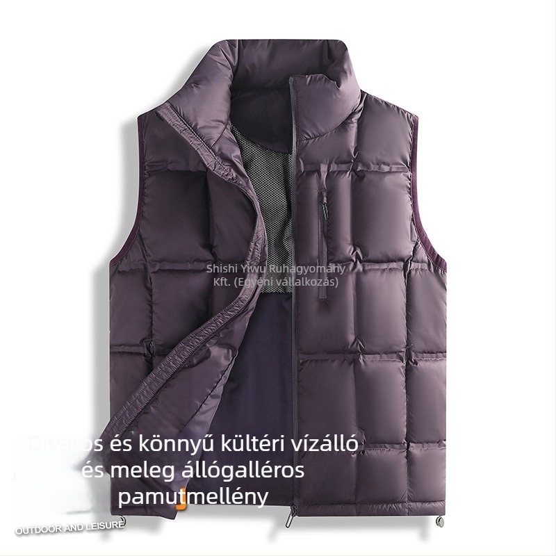 Grafén belső béléses meleg mellény férfiaknak, 2026-os új modell, kiváló minőségű meleg, állig érő gallérral, uniszex, őszi-téli, plusz méret