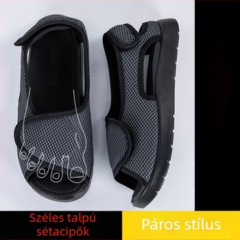 Csúszásmentes, állítható otthoni szandálok duzzadt és széles lábakhoz, idős és terhes felhasználók számára, lábujjak és körmök védelmére