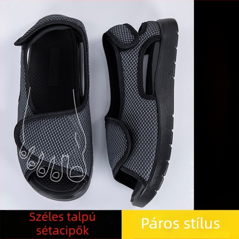 Csúszásmentes, állítható otthoni szandálok duzzadt és széles lábakhoz, idős és terhes felhasználók számára, lábujjak és körmök védelmére