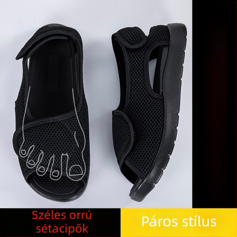 Csúszásmentes, állítható otthoni szandálok duzzadt és széles lábakhoz, idős és terhes felhasználók számára, lábujjak és körmök védelmére