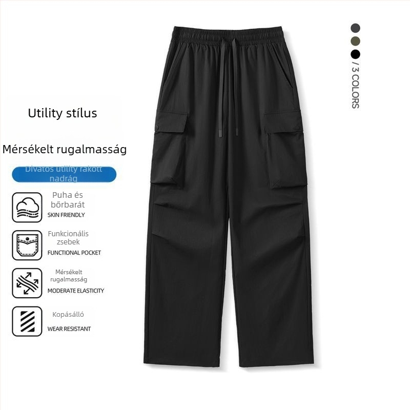 Férfi taktikai túranadrág nagy zsebekkel, könnyű, vízálló és szélálló, túrázáshoz, kempingezéshez és utazáshoz