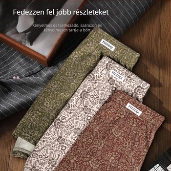 Férfiak magas derekú boxer rövidnadrág rózsaszín virágmintával, pamut, lélegző, bőrbarát
