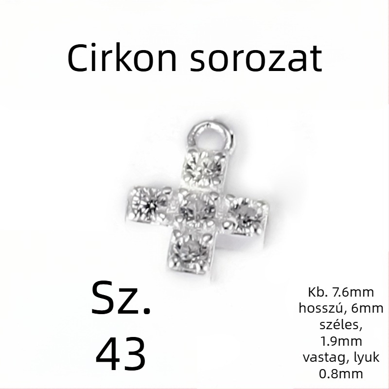 925-ös ezüst kis csillag és hold medál cirkóniával, DIY karkötőhöz és nyaklánchoz