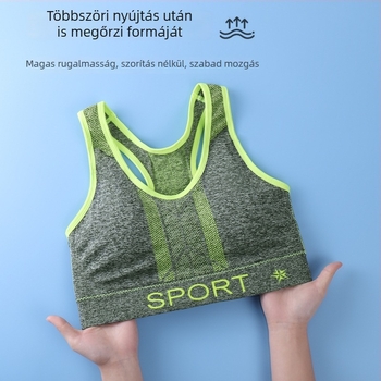 Női vezeték nélküli sportmelltartó racerback, jóga felső, lélegző nylon