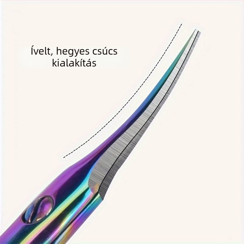 Ívelt rozsdamentes acél körömágyvágó előkezeléshez, szemöldök-nyíráshoz és hegyes körömolló
