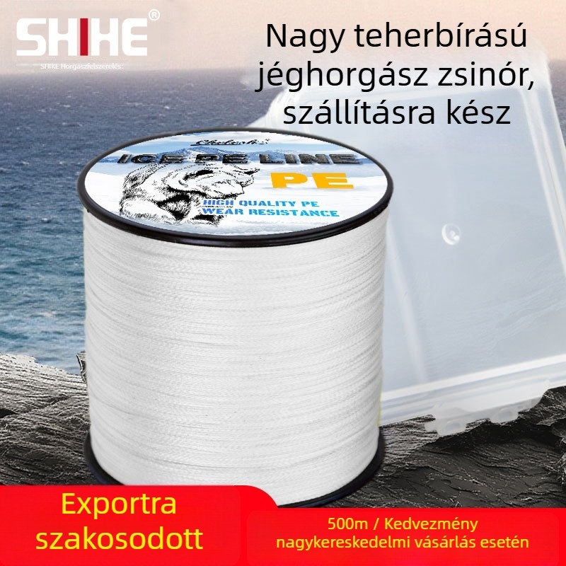 Shihe PE fő horgász zsinór, magas szakítószilárdságú téli jéghorgászathoz, 500 m, harapás elleni