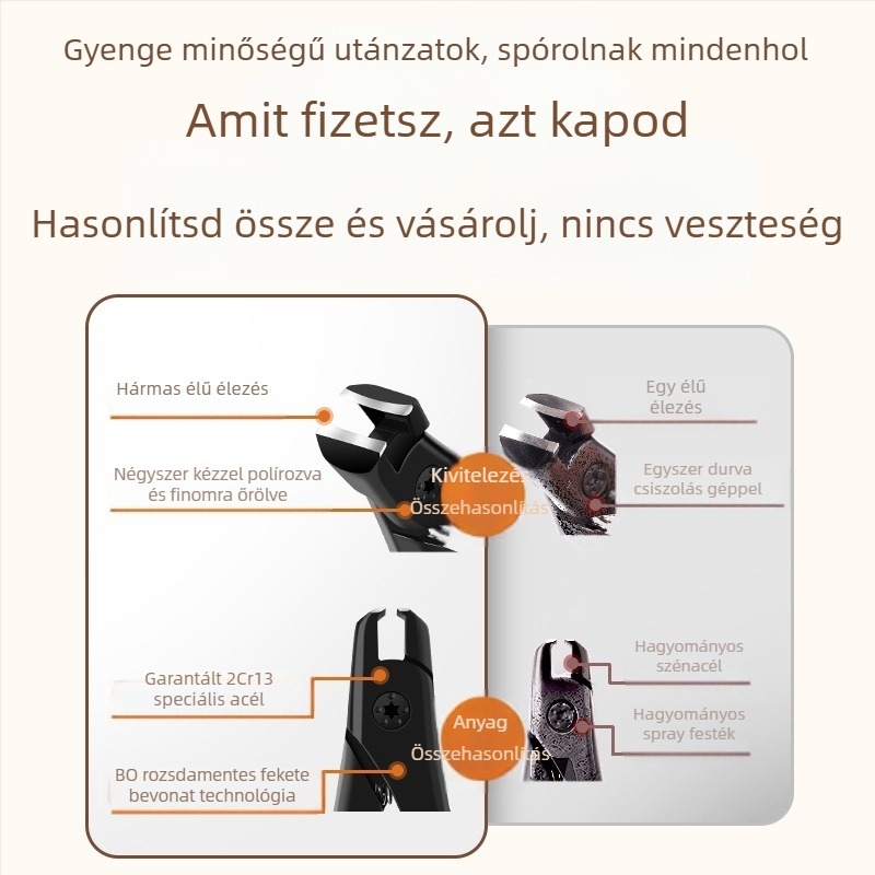 Új pedikűr eszköz nagy nyílású körömvágóval, ferde állkapcsokkal, háztartási használatra