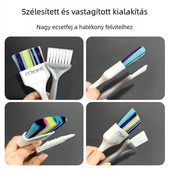 Puha sörtéjű, hosszított festőecset, szalonban történő fehérítéshez és zökkenőmentes kiemelésekhez