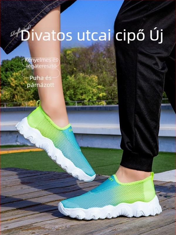 Uniszex légáteresztő hálós szabadidőcipő - alacsony szárú, futócipő, négy évszakos, csúszásmentes