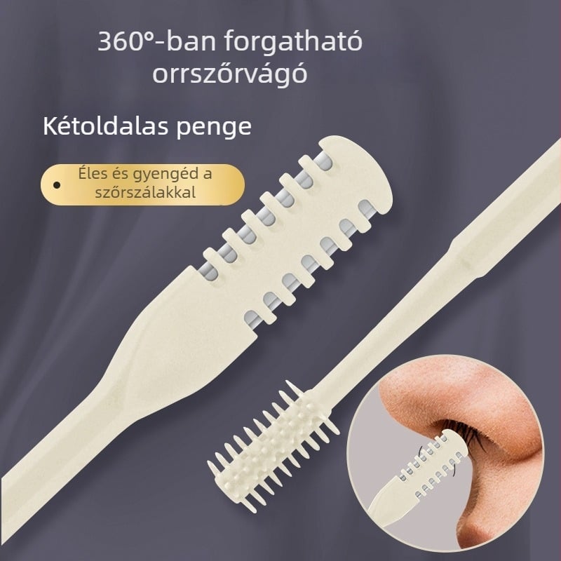 Kétfejű orrszőr-trimmer, kézi tisztítóeszköz az orrlyukakhoz, kisolló az orrszőr eltávolításához
