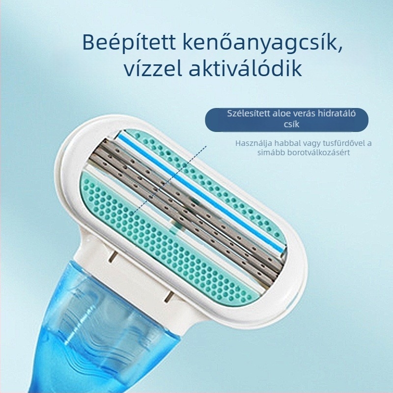 Női kézi borotva háromlamellás rendszerrel és ultra vékony karcolásálló pengékkel