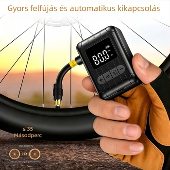 Hordozható mini brushless elektromos kerékpárpumpa intelligens nyomás-szabályozással országúti és terepkerékpározáshoz