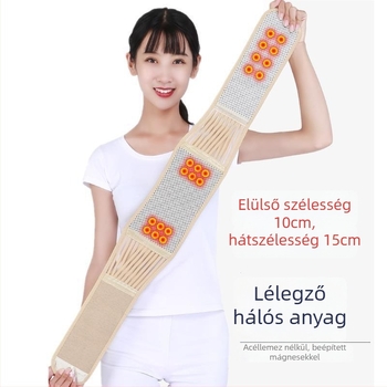 Önmelegedő derékszorító öv melegítéssel, uniszex, ágyéki porckorongok támogatása, gerincsérv esetén, hátfájás enyhítés, mágneses terápia