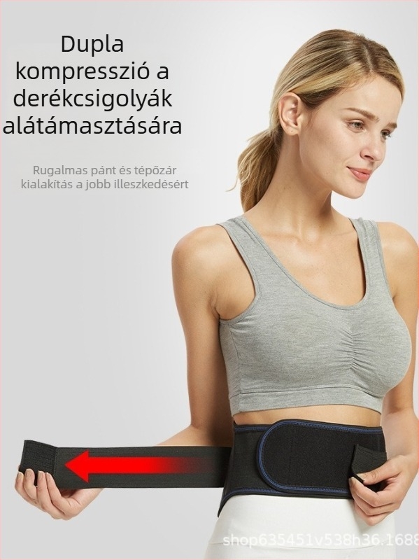 Turmalin derék támasz öv fűtéssel, légáteresztő, acéllemez