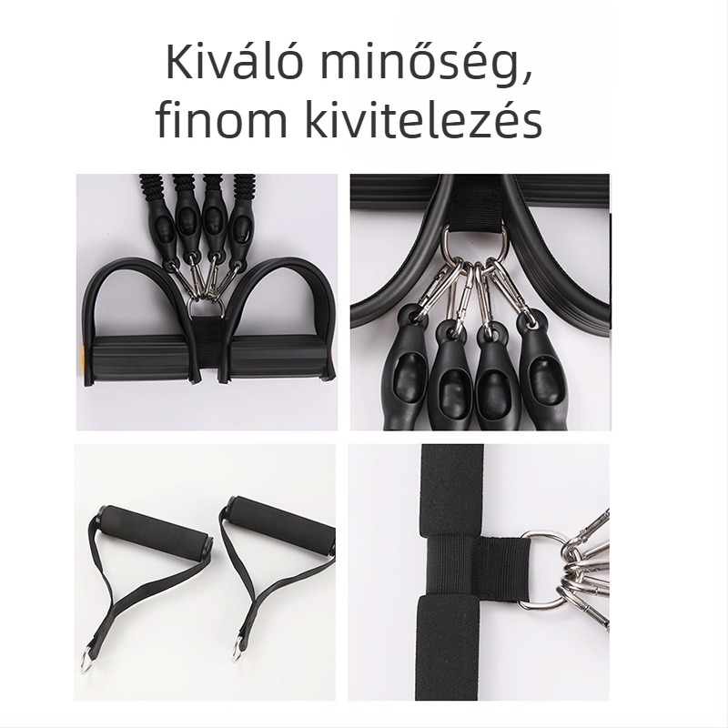 Négycsöves pedál ellenállás tréner hasizomgyakorlatokhoz, hat vastag elasztikus kötéllel