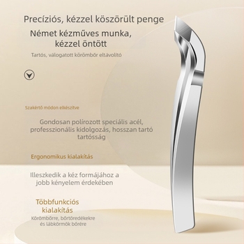 Rozsdamentes acél manikűr eszközök szalonhoz: körömágyvágók, körömágy ollók, körömágy csipesz, exfoláló csipessz, halott bőr eltávolító ferde csúccsal