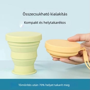 Összecsukható szilikon pohár vízhez – utazáshoz és kempingezéshez