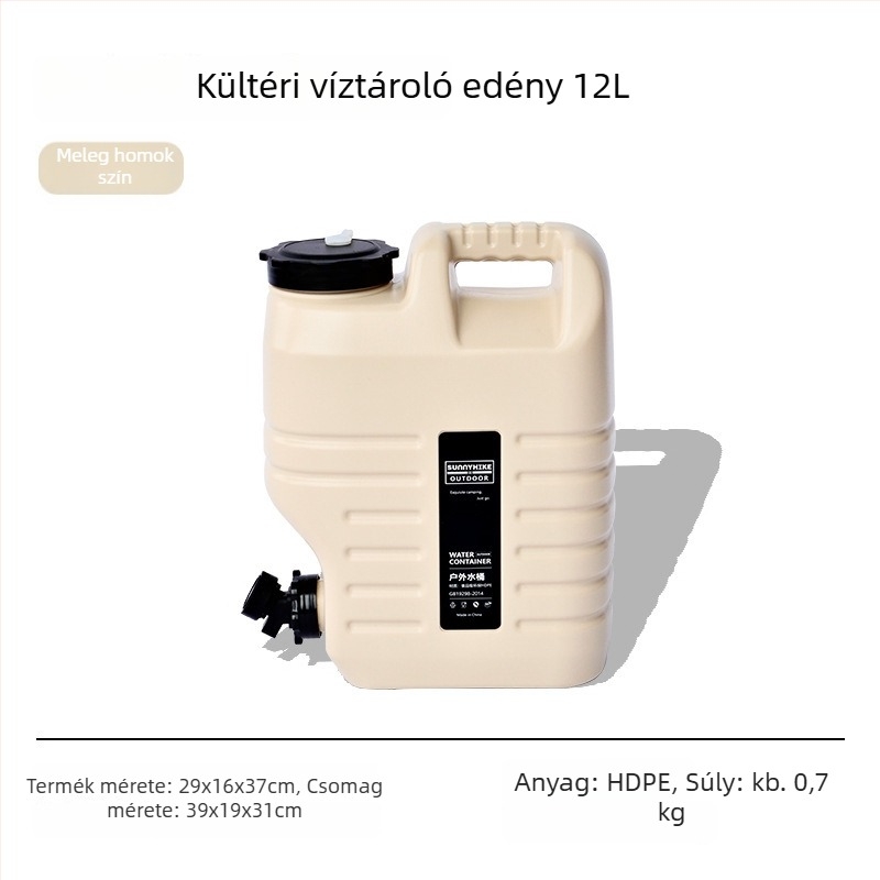 Élelmiszer-minőségű kültéri víztároló vödör, 12L/18L, hordozható kempingezéshez és autóhoz