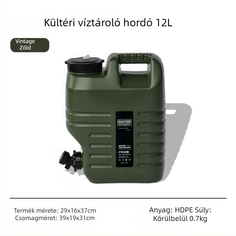 Élelmiszer-minőségű kültéri víztároló vödör, 12L/18L, hordozható kempingezéshez és autóhoz