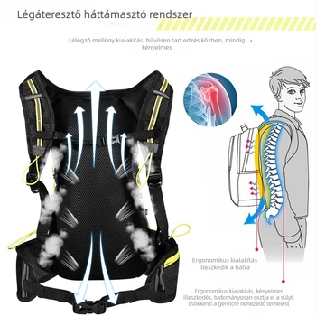 Kerékpáros hátizsák kültéri sportokra, összecsukható, lélegző, könnyű, víztartállyal