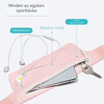 Ultra vékony futó derék táska, vízálló, telefontartóval, férfiak és nők számára, ideális szabadtéri kerékpározáshoz és edzéshez, margaréta mintával
