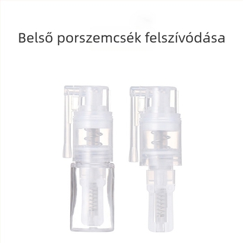 Mini 8 ml-es hosszú csővel rendelkező porspray üveg nyomógombos kupakkal – ideális talc-, orvosi és finom púderhez