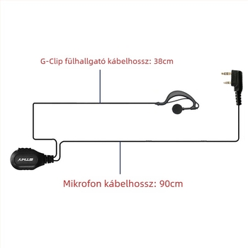 BF888S, UV5R, UV-9R, TC-510 adapter K-formájú hexagon PTT fülhallgatóhoz
