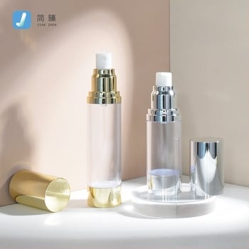 15–50 ml vákuumos lotion adagoló üveg, elektroplattált, átlátszó egyenes, kör alakú permetező üveg tonik és esszencia számára