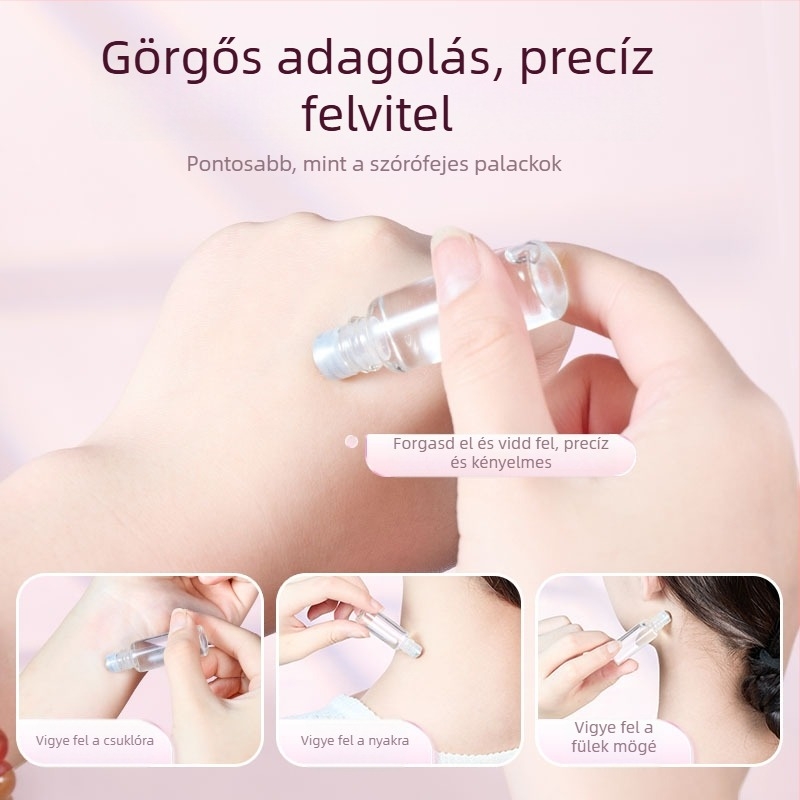 Átlátszó rollerüveg rozé arany fedéllel, 1 ml/2 ml/3 ml, illóolaj és parfüm számára.
