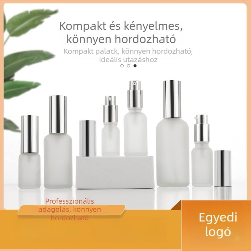Matt üvegű illóolajos üveg, 5–100 ml, permetező fej, parfüm minta