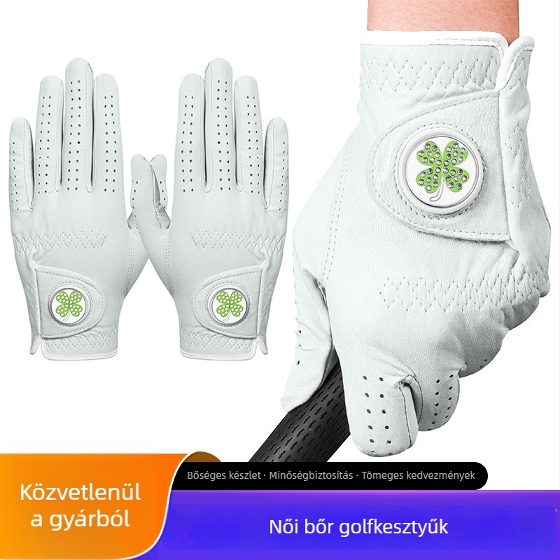 Női golf kesztyű báránybőrrel, lélegző, csúszásmentes, kültéri golfhoz, logó nyomása lehetséges