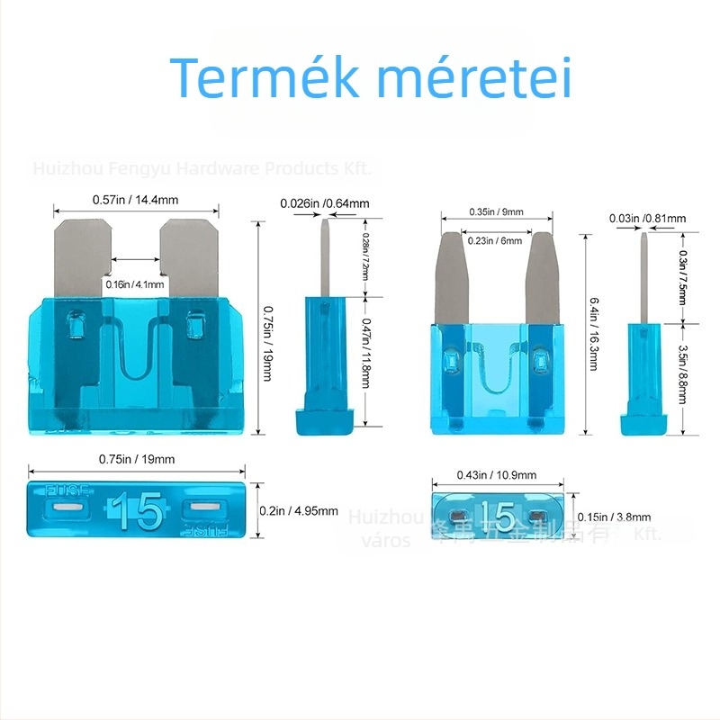 Fengyu Electric Autóipari lapos biztosíték készlet, 420 darab, 2A–40A, közepes és kis méret