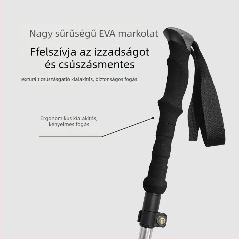 Newcaso összecsukható túrabot, 7075-ös alumínium ötvözet, ultra könnyű, öt részes, golyózáras