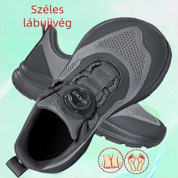 Uniszex széles orrú futócipő, extra széles, légáteresztő és kényelmes, tavasz–őszre, mindennapi casual cipő széles lábfejre és hallux valgusra