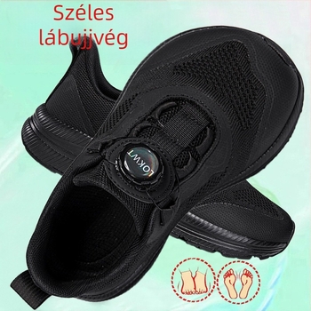 Uniszex széles orrú futócipő, extra széles, légáteresztő és kényelmes, tavasz–őszre, mindennapi casual cipő széles lábfejre és hallux valgusra