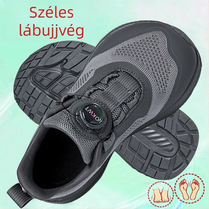 Uniszex széles orrú futócipő, extra széles, légáteresztő és kényelmes, tavasz–őszre, mindennapi casual cipő széles lábfejre és hallux valgusra