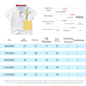 Nyári fiúknak készült rövid ujjú pamut polo póló, polo stílusú