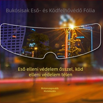 Átlátszó sisakfilm párásodás elleni és esőálló